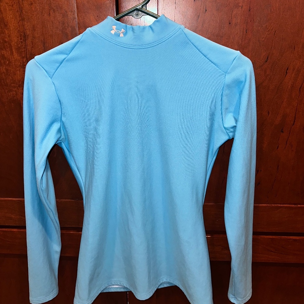Women's Radar Blue Under Armour ColdGear® Authentic's Mock Neck, Size: Medium